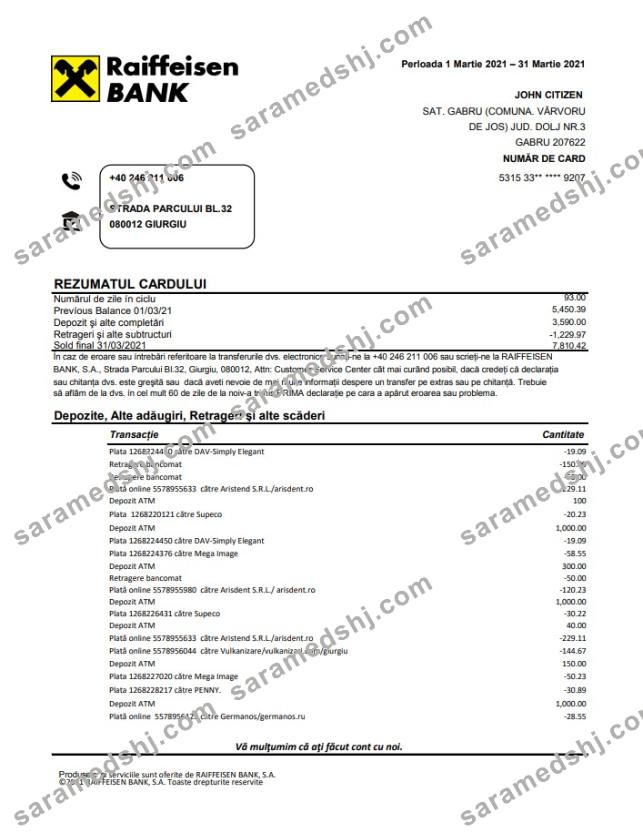 Romania Raiffeisen Bank in Romanian language